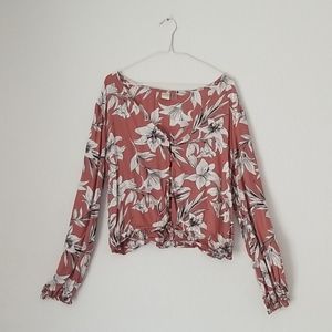 Roxy floral long sleeve blouse size 12